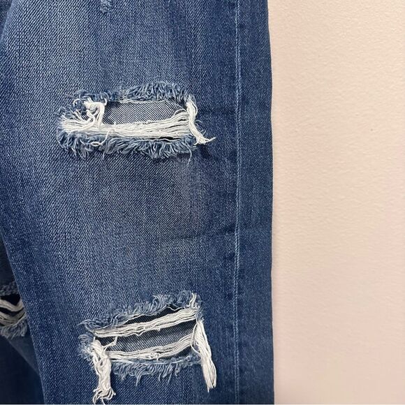 KanCan Veda Straight Leg Cropped Boyfriend Jeans Destroyed All Cotton 13/30 - Picture 4 of 9